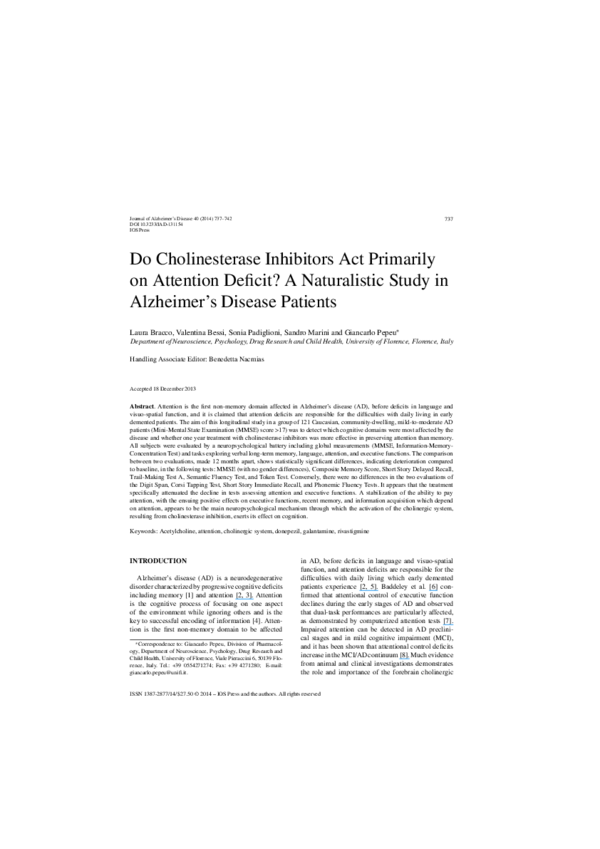 (PDF) Do cholinesterase inhibitors act primarily on attention deficit ...