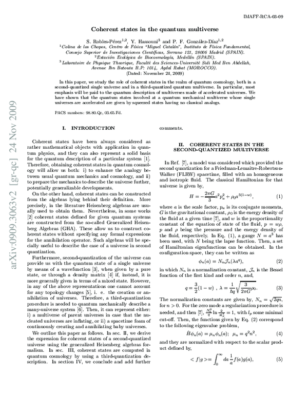 (PDF) Coherent states in the quantum multiverse