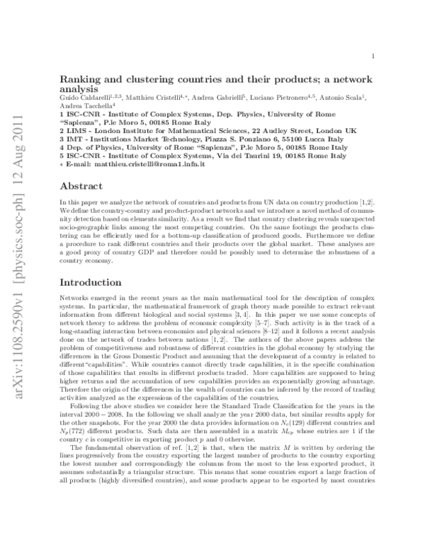 (PDF) A Network Analysis of Countries’ Export Flows: Firm Grounds for ...