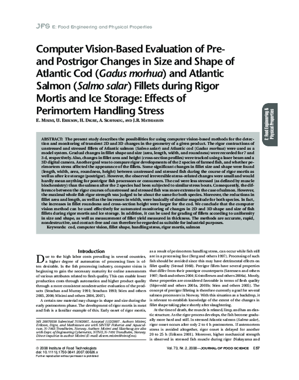 (PDF) Computer Vision-Based Evaluation of Pre- and Postrigor Changes in ...