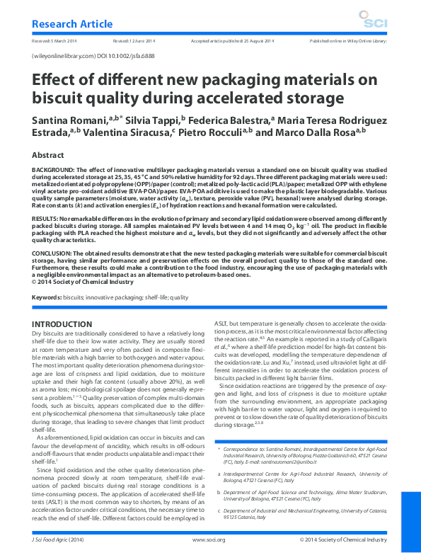(PDF) Effect of different new packaging materials on biscuit quality ...