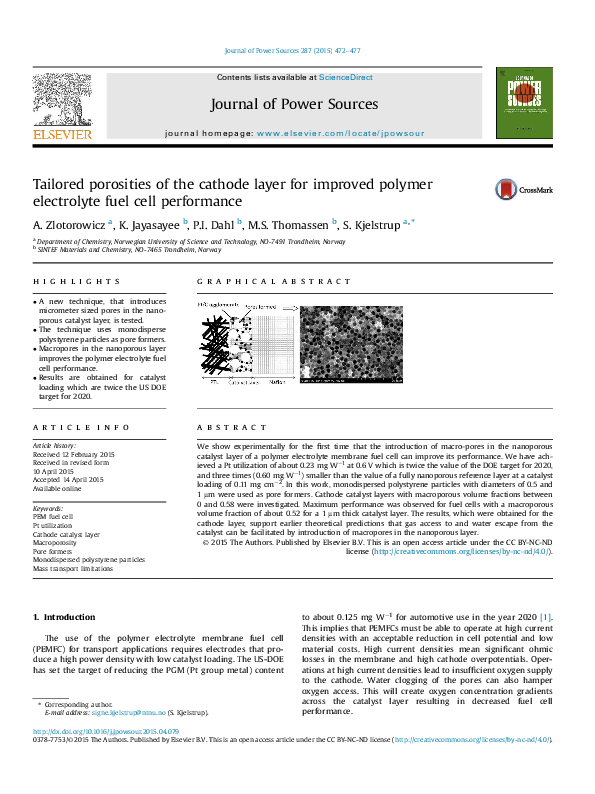 (PDF) Tailored porosities of the cathode layer for improved polymer ...
