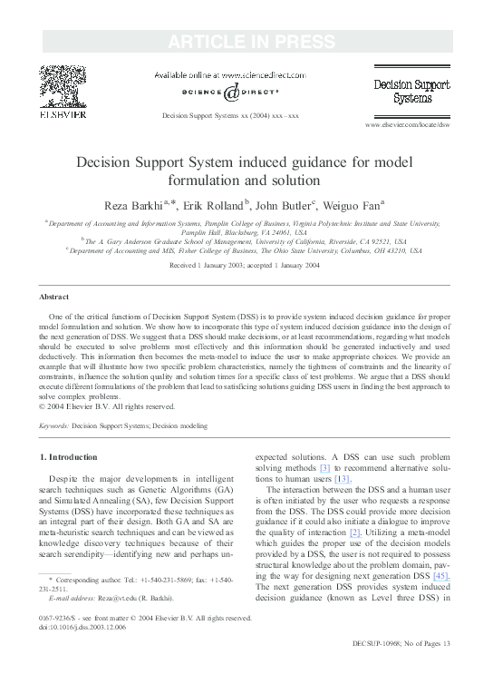 (PDF) Decision Support System induced guidance for model formulation ...