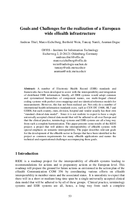 (PDF) Goals and Challenges for the Realization of a European wide ...