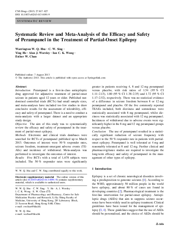 (PDF) Systematic Review and Meta-Analysis of the Efficacy of ...