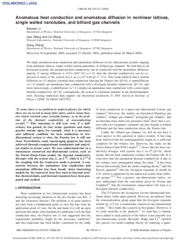 (PDF) Comment on" Anomalous Heat Conduction and Anomalous Diffusion in ...