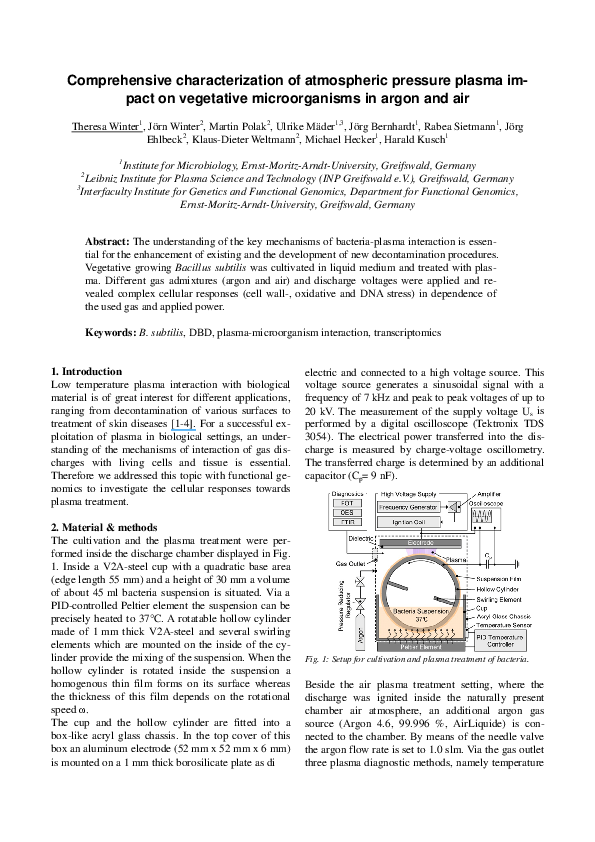 (PDF) Comprehensive characterization of atmospheric pressure plasma im ...