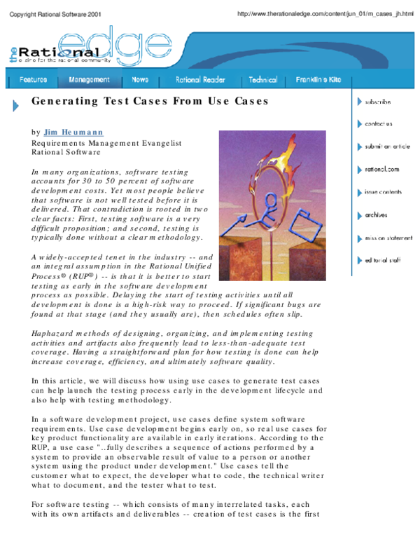 (PDF) Generating Test Cases from Sequences of Use Cases