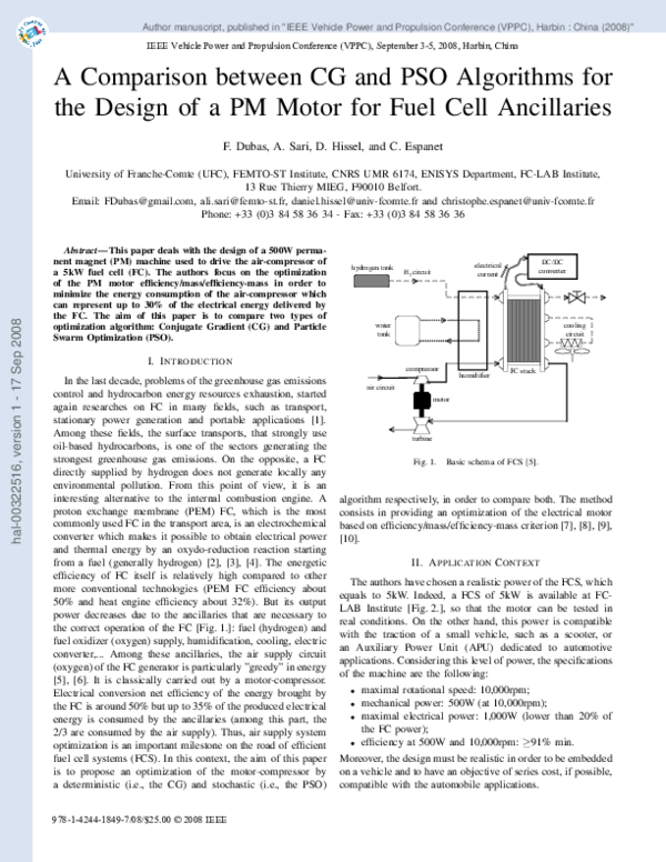 (PDF) A comparison between CG and PSO algorithms for the design of a PM ...