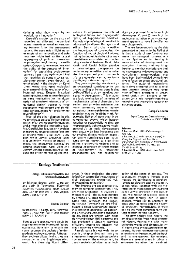 Pdf Ecology Individuals Populations And Communities