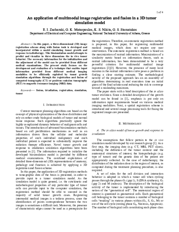 (PDF) An application of multimodal image registration and fusion in a ...