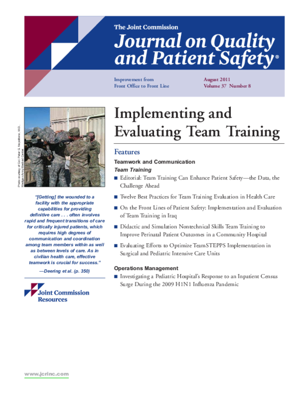 (PDF) On the front lines of patient safety: implementation and ...
