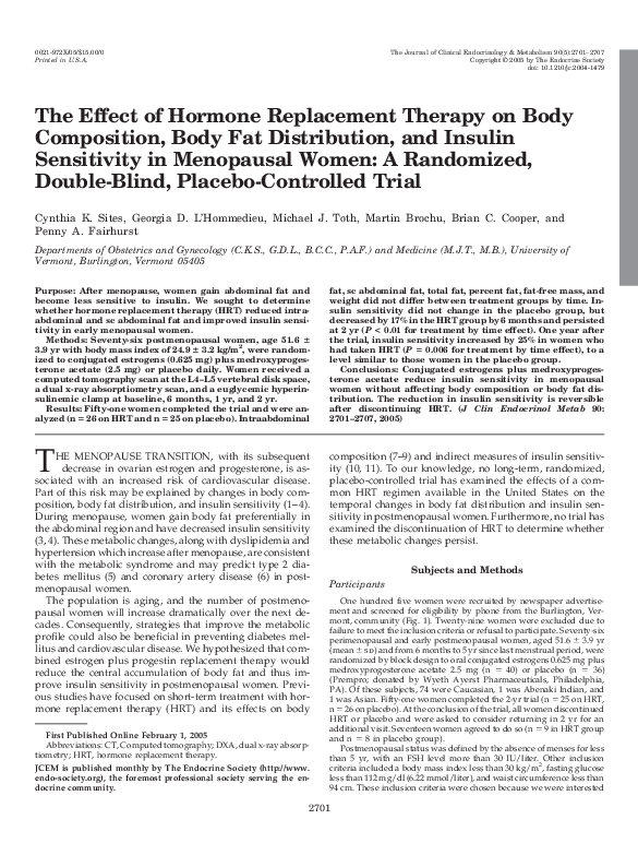 (PDF) The Effect of Hormone Replacement Therapy on Body Composition ...