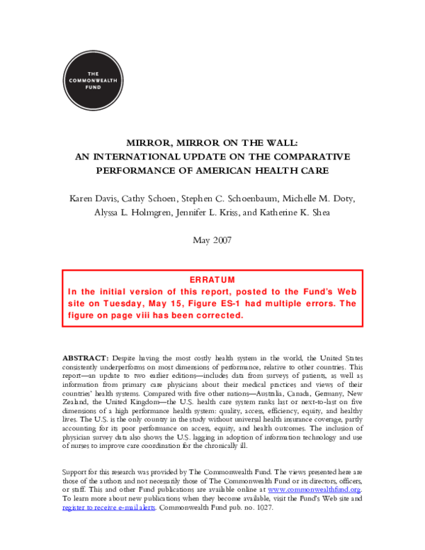 (PDF) Mirror, mirror on the wall An international update on the