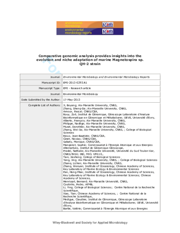 (PDF) Comparative genomic analysis provides insights into the evolution ...