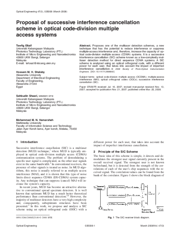 (PDF) Proposal of successive interference cancellation scheme in ...