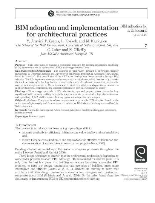 (PDF) BIM implementation for an architectural practice