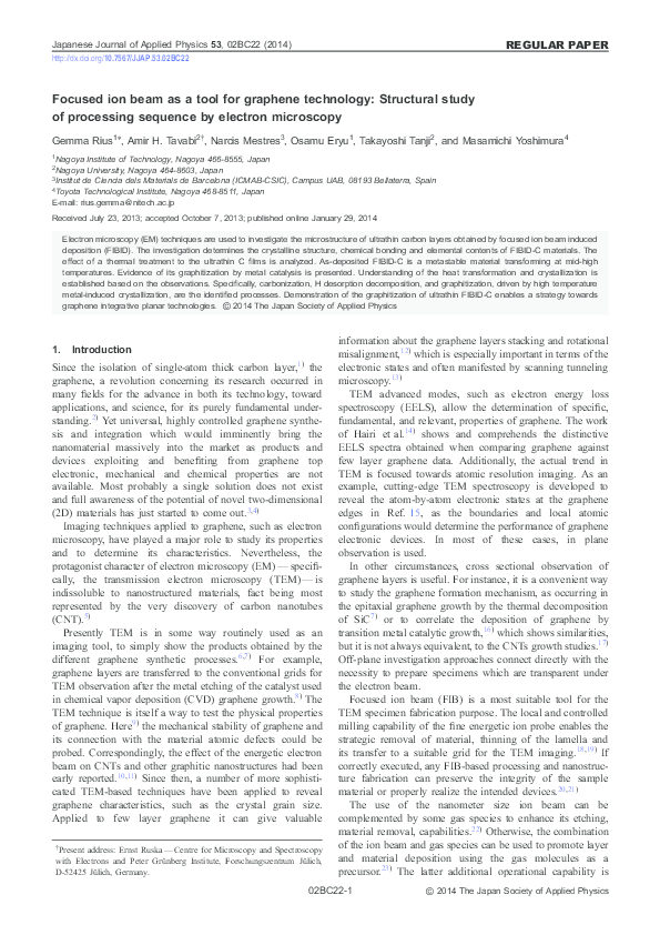 (PDF) Focused ion beam as a tool for graphene technology: Structural ...
