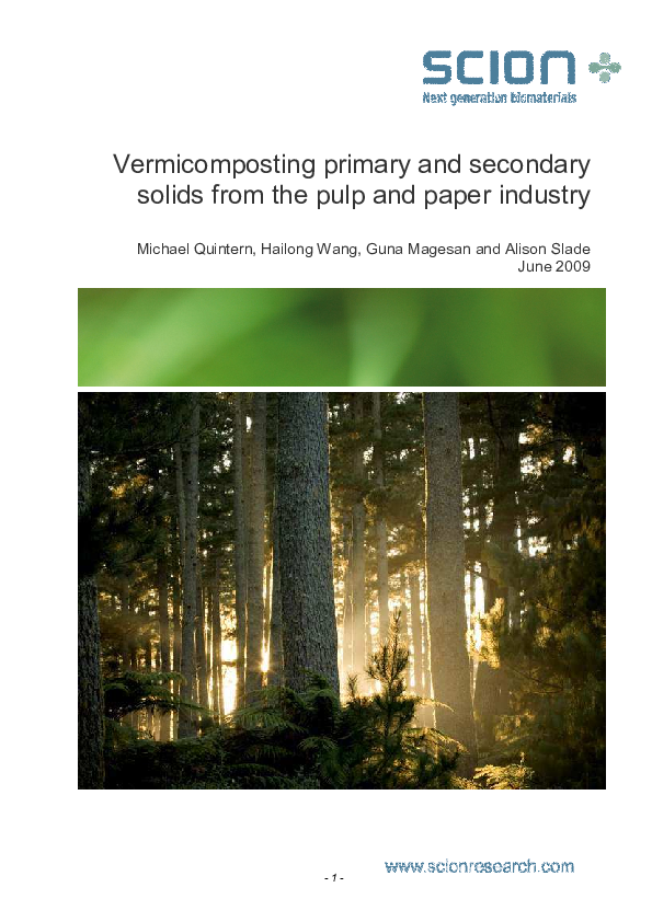 (PDF) primary and secondary solids from the pulp and