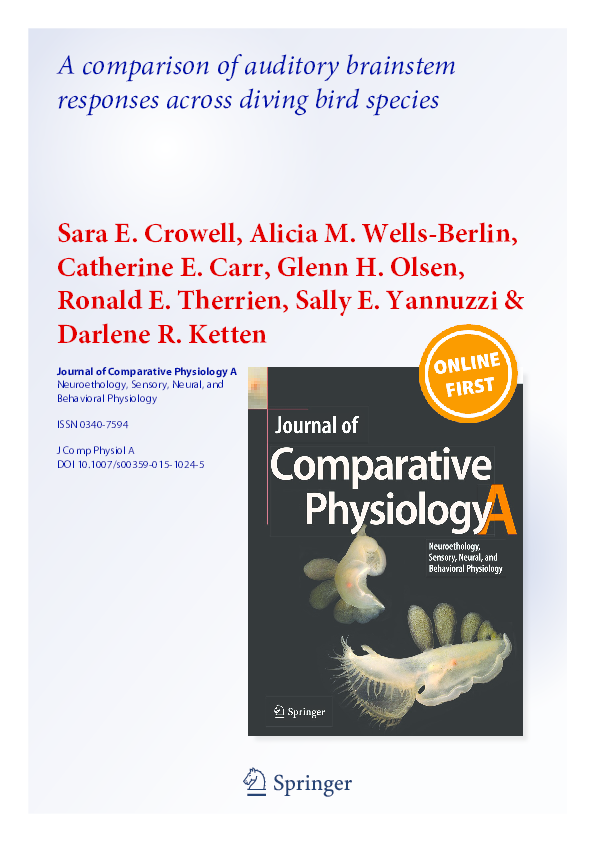 (PDF) A comparison of auditory brainstem responses across diving bird ...