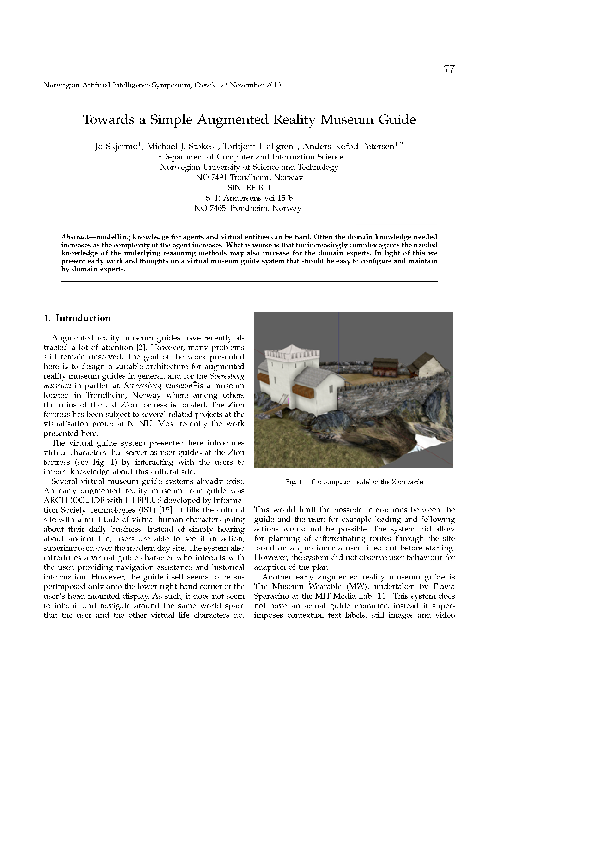 (PDF) Towards a Simple Augmented Reality Museum Guide