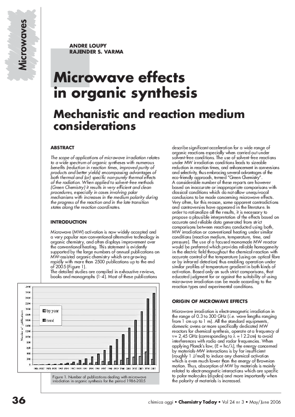 (PDF) Microwave Effects in Organic Synthesis: Mechanistic and Reaction ...