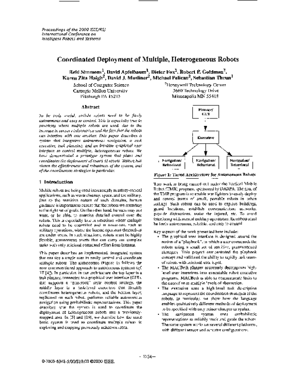 (PDF) Coordinated deployment of multiple, heterogeneous robots