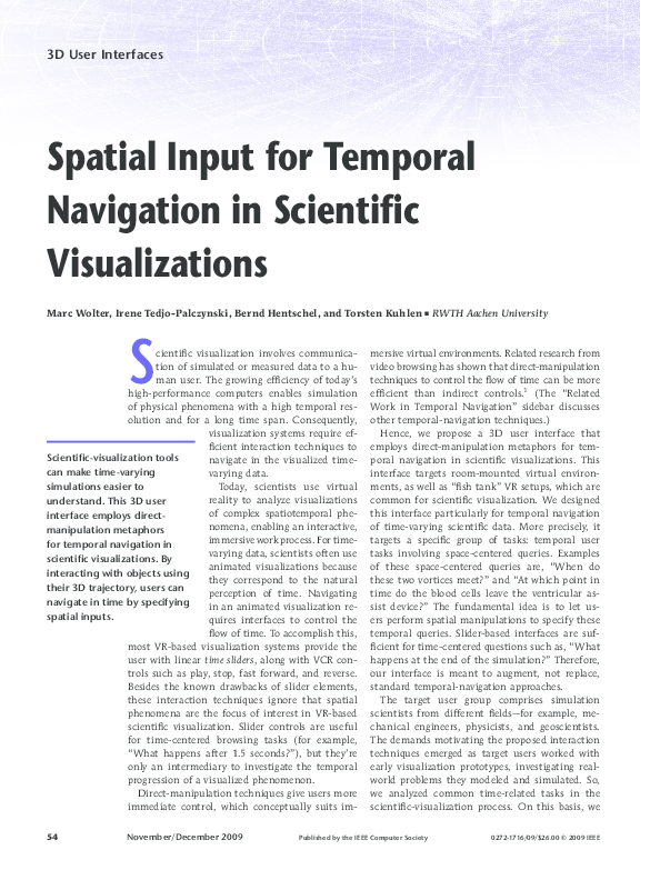 (PDF) Spatial Input for Temporal Navigation in Scientific Visualizations