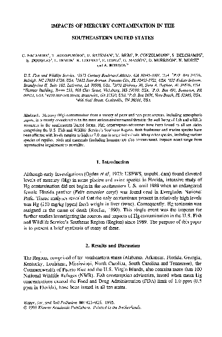 (PDF) Impacts of mercury contamination in the southeastern United States