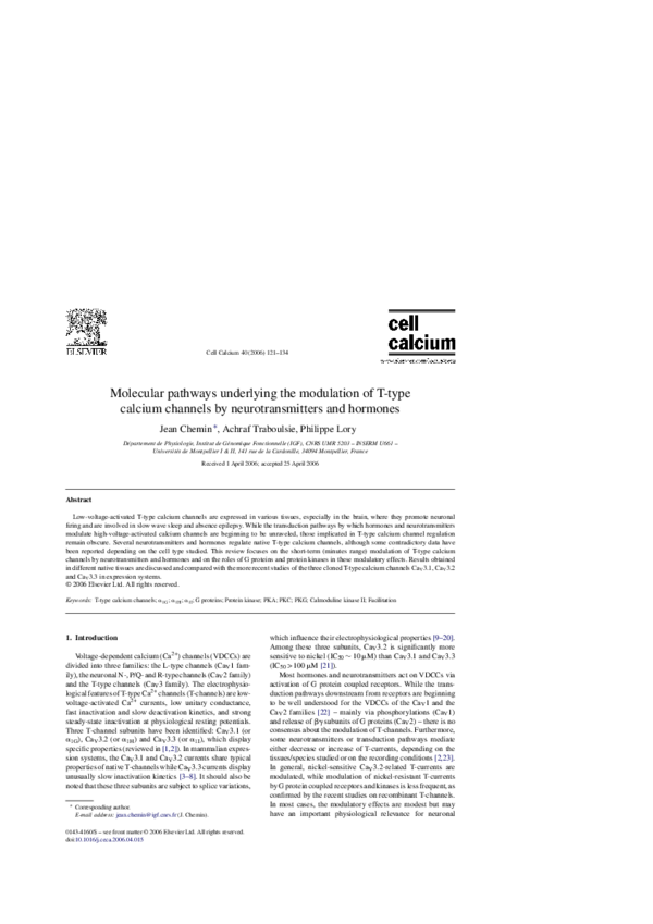 (PDF) Molecular pathways underlying the modulation of T-type calcium ...