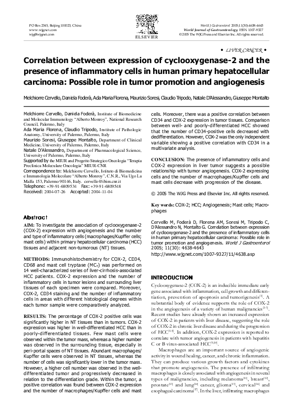 (PDF) Correlation between expression of cyclooxygenase-2 and the ...