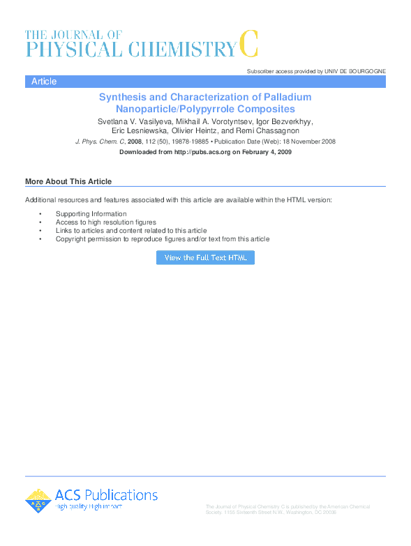 (PDF) Synthesis and Characterization of Palladium Nanoparticle ...