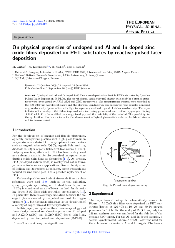 (PDF) On physical properties of undoped and Al and In doped zinc oxide ...