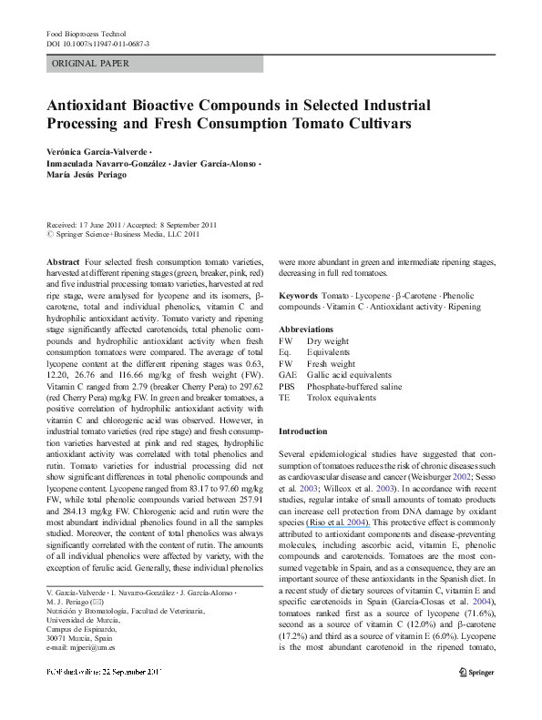 (PDF) Antioxidant Bioactive Compounds in Selected Industrial Processing ...
