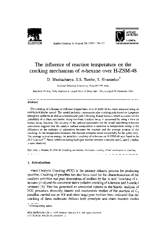 (PDF) The influence of reaction temperature on the cracking mechanism ...