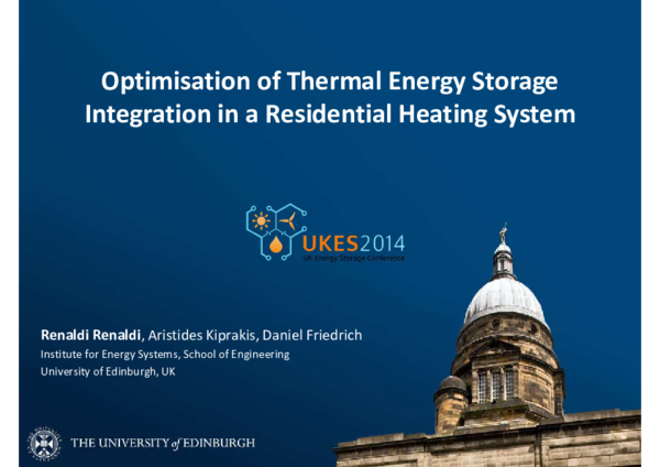 (PDF) Optimisation of Thermal Energy Storage integration in a ...