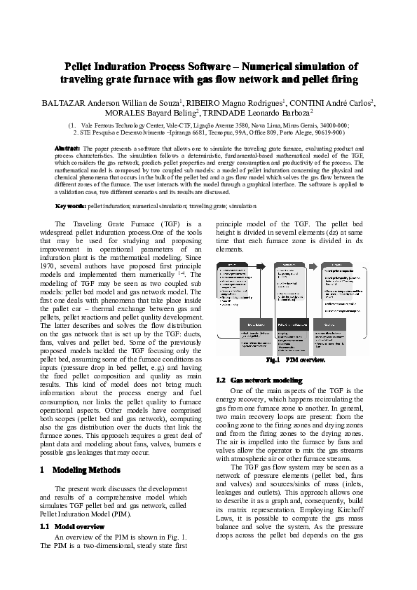 (PDF) Pellet Induration Process Software – Numerical simulation of ...