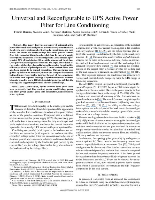 (PDF) Universal and reconfigurable to UPS active power filter for line ...