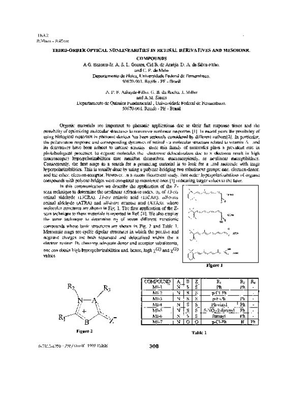 (PDF) Third-order optical nonlinearities in retinal derivatives and ...