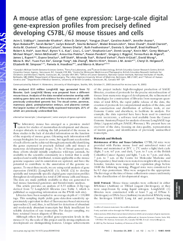 (PDF) A mouse atlas of gene expression: large-scale digital gene ...