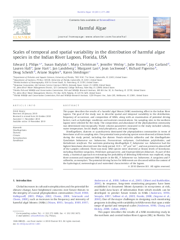 (PDF) Scales of temporal and spatial variability in the distribution of ...