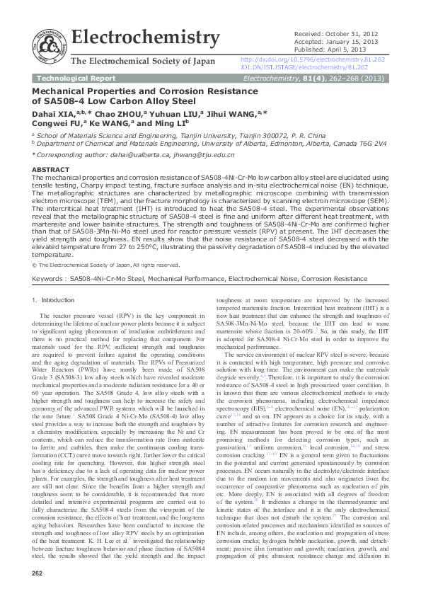 (PDF) Mechanical properties and corrosion resistance of steel X210CrW12 ...