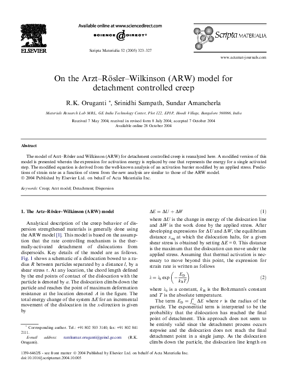 (PDF) On the Arzt–Rösler–Wilkinson (ARW) model for detachment ...