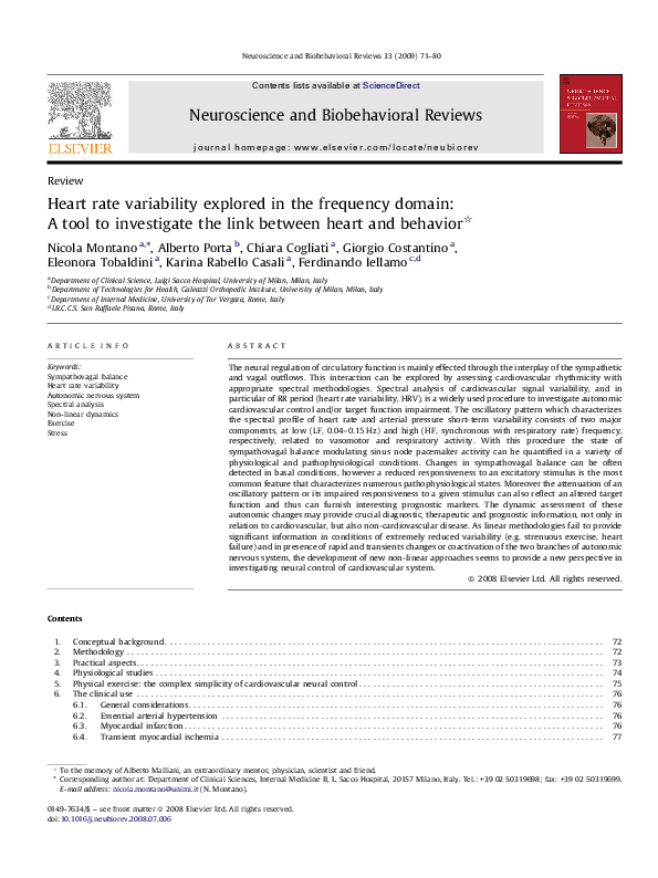 (PDF) Heart rate variability explored in the frequency domain: A tool ...