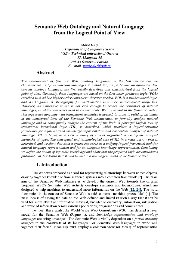 (PDF) Semantic Web Ontology and Natural Language from the Logical Point ...