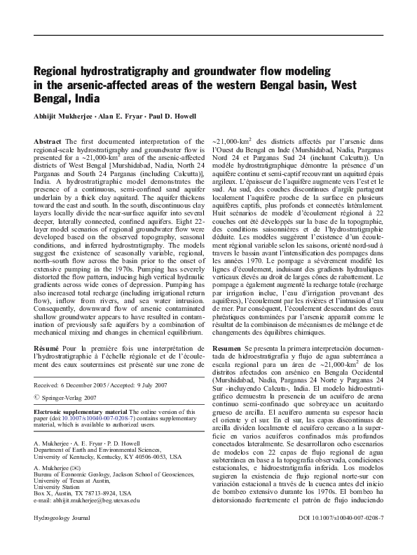 (PDF) Regional hydrostratigraphy and groundwater flow modeling in the ...
