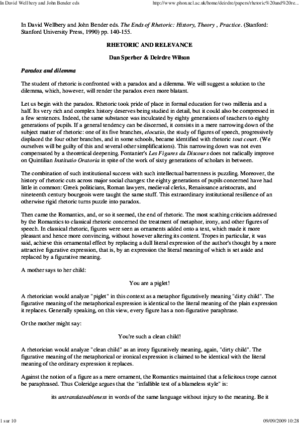 (PDF) Rhetoric and relevance