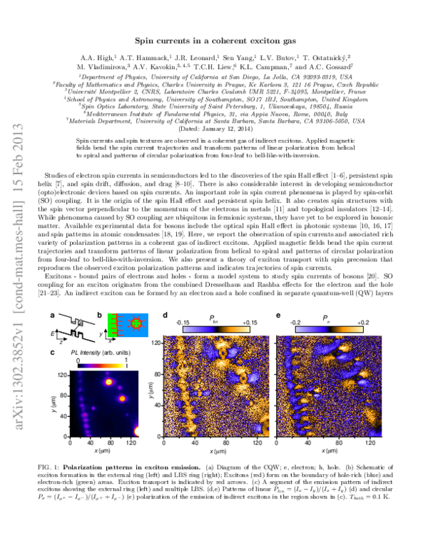 (PDF) Spin Currents in a Coherent Exciton Gas