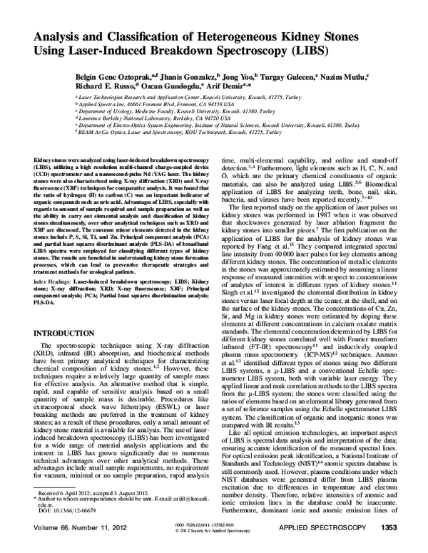(PDF) Analysis and Classification of Heterogeneous Kidney Stones Using ...