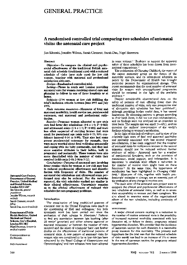(PDF) A randomised controlled trial comparing two schedules of ...